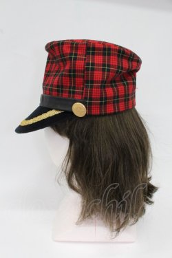 画像3: MALKOMALKA / タータンチェックハット  赤チェックＸ黒 T-26-02-25-026-PU-AC-SA-ZT