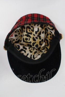 画像7: MALKOMALKA / タータンチェックハット  赤チェックＸ黒 T-26-02-25-026-PU-AC-SA-ZT