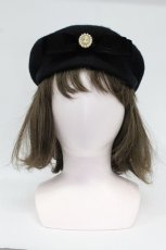 画像1: m petit by misako / AMモチーフリボンベレー帽 57.5cm クロ T-26-02-25-029-0-AC-OW-ZTK037 (1)
