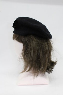 画像2: m petit by misako / AMモチーフリボンベレー帽 57.5cm クロ T-26-02-25-029-0-AC-OW-ZT