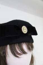 画像4: m petit by misako / AMモチーフリボンベレー帽 57.5cm クロ T-26-02-25-029-0-AC-OW-ZTK037 (4)