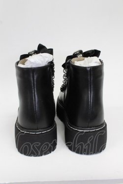 画像3: DearMyLove / ローヒールレースアップショートブーツ 25.5cm クロ T-26-02-25-032-EL-SH-OW-ZT