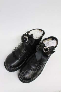 画像6: DearMyLove / ローヒールレースアップショートブーツ 25.5cm クロ T-26-02-25-032-EL-SH-OW-ZT