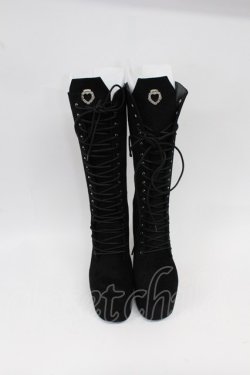 画像1: DimMoire / HeartCore編み上げブーツ M ブラック スウェード T-26-02-25-033-0-SH-IG-ZT