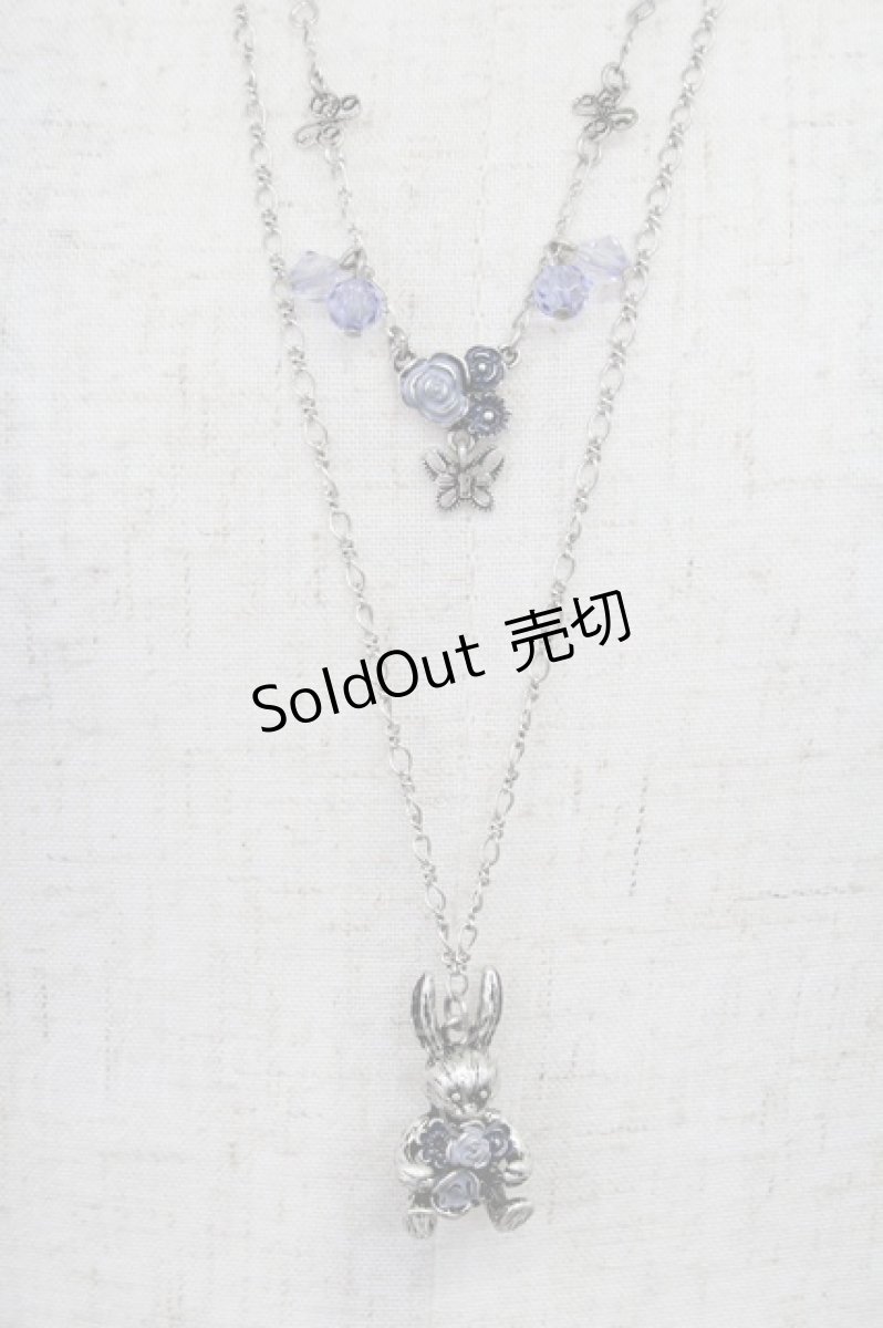 画像1: axes femme / フラワーウサギネックレス  シルバー T-26-02-26-026-AX-AC-SA-ZT635-F001 (1)