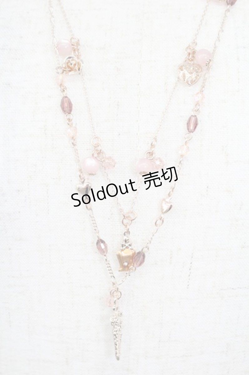 画像1: axes femme / フェミニン2連ネックレス  アワピンク T-26-02-26-029-AX-AC-SA-ZT635-F001 (1)