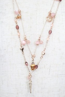 画像1: axes femme / フェミニン2連ネックレス  アワピンク T-26-02-26-029-AX-AC-SA-ZT