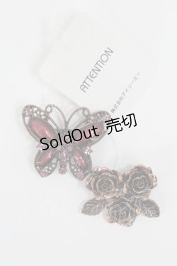 画像1: axes femme / 蝶&ローズバレッタセット  ピンクＸアンティーク T-26-02-26-012-AX-AC-SA-ZT635-F001