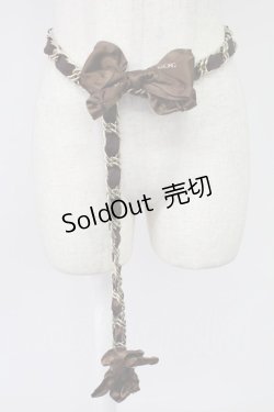 画像1: INGEBORG / サテンリボンチェーンベルト  ブラウン T-26-02-26-020-LO-ZA-OW-ZT635