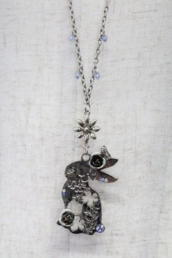 画像1: axes femme / お花透かしウサギネックレス  シルバー T-26-02-26-024-AX-AC-SA-ZT