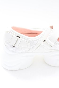 画像5: YOSUKE / メリージェーンフリルレースベルクロボリューミーヒールアップスニーカー 38(24CM相当) 白 T-26-02-27-029-PU-SH-SA-ZT