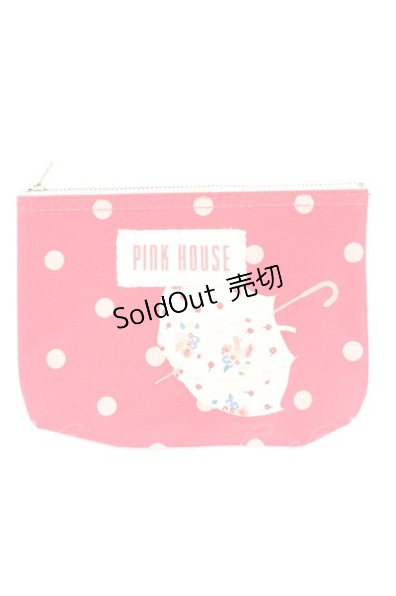 画像1: PINK HOUSE / 傘ドットポーチ  赤Ｘ白 T-26-02-27-017-LO-ZA-SA-ZT635 (1)