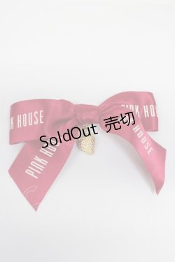 画像1: PINK HOUSE / イチゴチャーム付きロゴリボンブローチ  レッド T-26-02-28-001-LO-ZA-SA-ZT