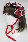 画像1: axes femme kawaii / タータンチェックヘッドドレス  赤チェック T-26-02-28-025-AX-AC-SA-ZT636-F002 (1)