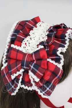 画像3: axes femme kawaii / タータンチェックヘッドドレス  赤チェック T-26-02-28-025-AX-AC-SA-ZT