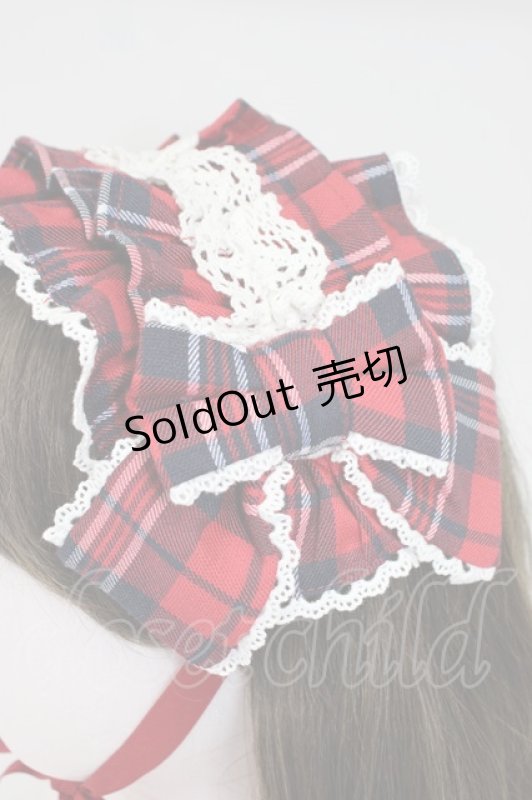 画像4: axes femme kawaii / タータンチェックヘッドドレス  赤チェック T-26-02-28-025-AX-AC-SA-ZT636-F002 (4)