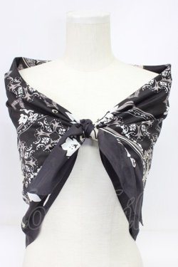 画像1: INGEBORG / プリントストール  ゆり柄黒白 T-26-02-28-038-0-ZA-SA-ZT