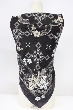 画像2: INGEBORG / プリントストール  ゆり柄黒白 T-26-02-28-038-0-ZA-SA-ZT