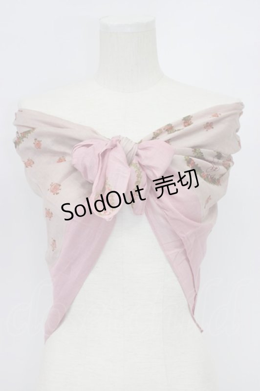 画像1: PINK HOUSE / ハートリース柄大判ストール  ピンク T-26-02-28-048-LO-ZA-SA-ZT636 (1)