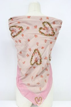 画像2: PINK HOUSE / ハートリース柄大判ストール  ピンク T-26-02-28-048-LO-ZA-SA-ZT