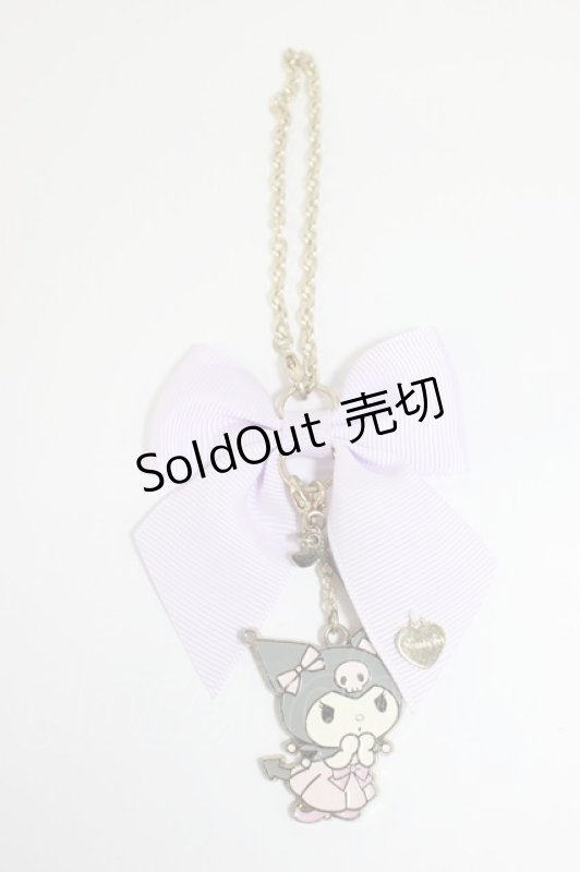 画像1: Maison de FLEUR / クロミリボンバッグチャーム   T-26-02-28-016-LO-AC-SA-ZT636-F002 (1)