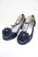 画像1: axes femme / お花コサージュ付パーティーパンプス M ネイビー T-26-03-01-022-AX-SH-SA-ZT (1)
