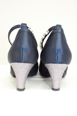 画像2: axes femme / お花コサージュ付パーティーパンプス M ネイビー T-26-03-01-022-AX-SH-SA-ZT