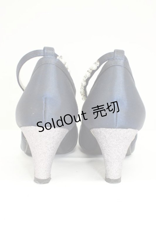 画像2: axes femme / お花コサージュ付パーティーパンプス M ネイビー T-26-03-01-022-AX-SH-SA-ZTK044 (2)