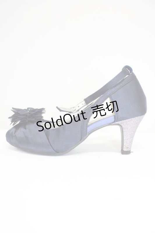 画像3: axes femme / お花コサージュ付パーティーパンプス M ネイビー T-26-03-01-022-AX-SH-SA-ZTK044 (3)