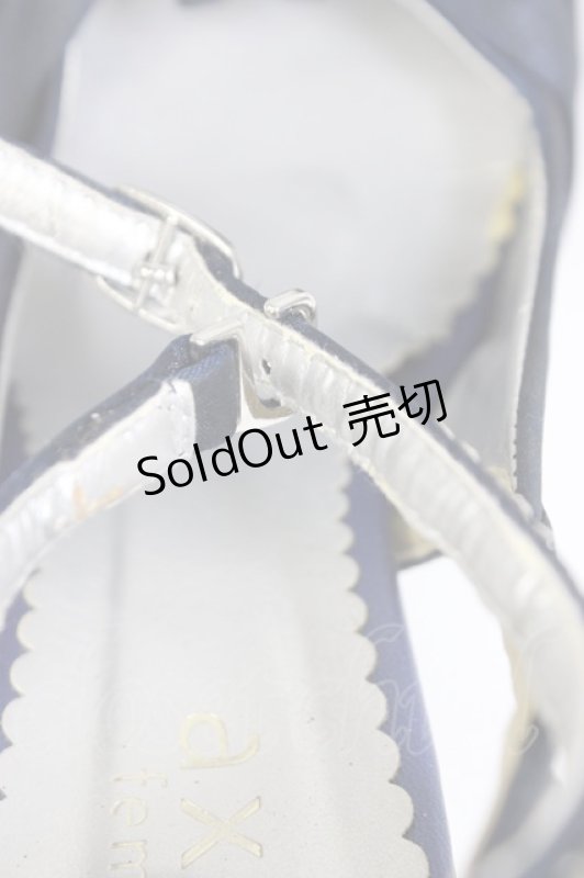 画像5: axes femme / お花コサージュ付パーティーパンプス M ネイビー T-26-03-01-022-AX-SH-SA-ZTK044 (5)