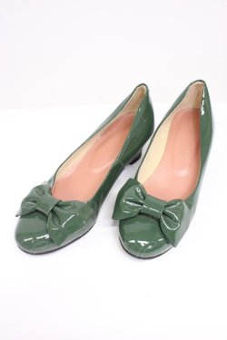 画像1: Innocent World / Classy Ribbon シューズ 22.5CM グリーン T-26-03-01-025-IW-SH-SA-ZT