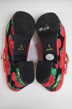 画像4: YOSUKE / いちご柄ソール厚底フラットパンプス L レッド T-26-03-01-026-PU-SH-SA-ZT