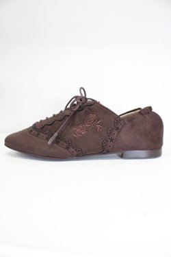 画像3: axes femme / スエードバラ刺繍バブーシュ M チャ T-26-03-01-004-AX-SH-SA-ZT