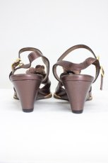 画像2: INGEBORG / フラワークリップ付きウェッジソールサンダル 約24.5CM(内側採寸) ブラウン T-26-03-01-032-LO-SH-SA-ZTK044 (2)
