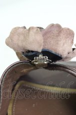 画像7: INGEBORG / フラワークリップ付きウェッジソールサンダル 約24.5CM(内側採寸) ブラウン T-26-03-01-032-LO-SH-SA-ZTK044 (7)