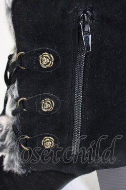 画像5: axes femme / ファーボンボンロングブーツ M 黒 T-26-03-01-033-AX-SH-SA-ZT