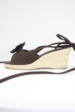 画像3: INGEBORG / フラワークリップ付きギャザーサンダル XL ブラウン T-26-03-01-034-LO-SH-SA-ZT