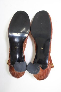 画像4: PINK HOUSE / フラワー刺繍シースルーパンプス LL ブラウン T-26-03-01-035-LO-SH-SA-ZT