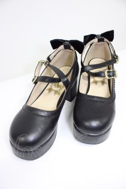 画像1: Amavel / 後ろリボンベルトパンプス M 黒 T-26-03-01-037-CA-SH-SA-ZT