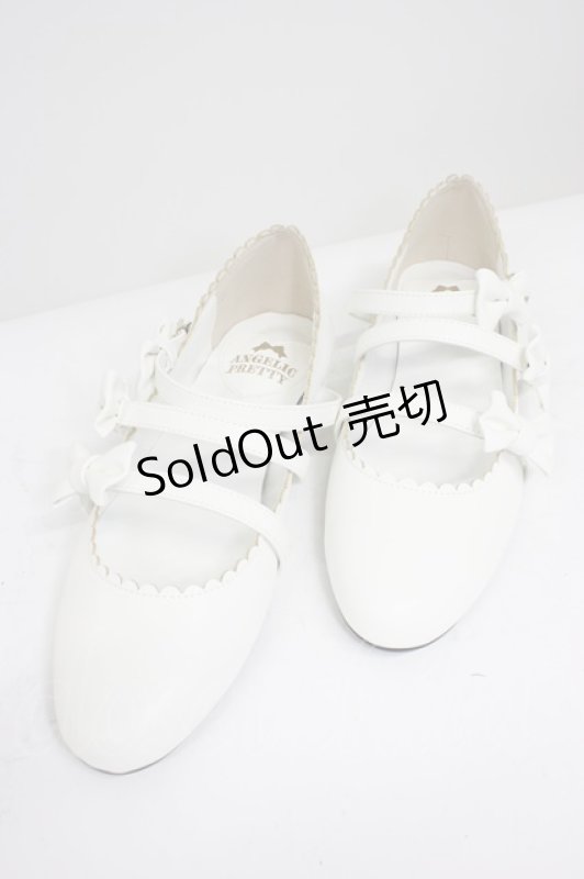 画像1: Angelic Pretty / お散歩リボンシューズ L 白 T-26-03-01-039-AP-SH-SA-ZTK044 (1)