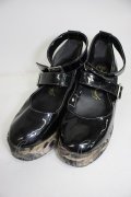 YOSUKE / アニマルソールエナメルパンプス M 黒Ｘブラウン T-26-03-01-008-PU-SH-SA-ZT