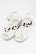 F i.n.t / フラワー刺繍ウッドライクソールサンダル M アイボリー T-26-03-01-009-CA-SH-SA-ZTK045