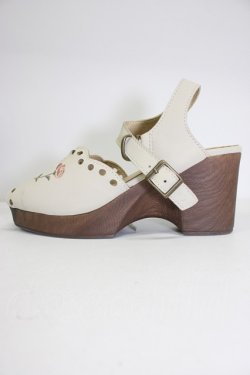 画像3: F i.n.t / フラワー刺繍ウッドライクソールサンダル M アイボリー T-26-03-01-009-CA-SH-SA-ZT