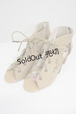 画像1: axes femme / レースアップブーサン L ベージュ T-26-03-01-012-AX-SH-SA-ZT