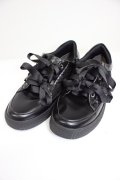 axes femme / レース切替フラットスニーカー L 黒 T-26-03-01-014-AX-SH-SA-ZT