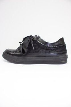 画像3: axes femme / レース切替フラットスニーカー L 黒 T-26-03-01-014-AX-SH-SA-ZT