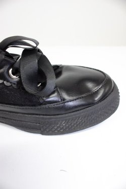 画像4: axes femme / レース切替フラットスニーカー L 黒 T-26-03-01-014-AX-SH-SA-ZT