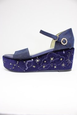 画像3: axes femme POETIQUE / 星座刺繍サンダル M ネイビー T-26-03-01-017-AX-SH-SA-ZT