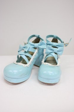 画像1: axes femme kawaii / ダブルリボンスカラップパンプス L サックス T-26-03-01-018-AX-SH-SA-ZT