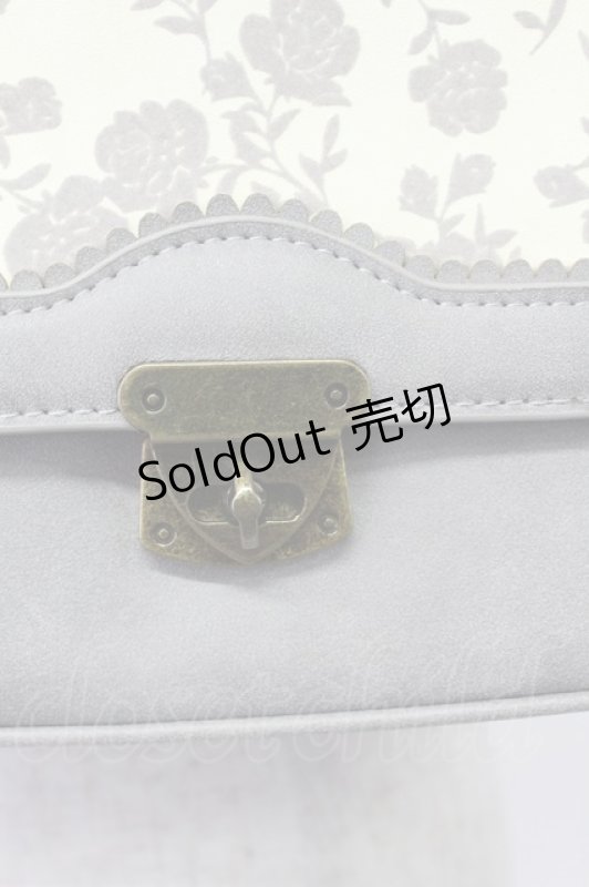 画像2: axes femme / フラワーシルエットフリルショルダーバッグ  グレー T-26-03-02-016-AX-BG-SA-ZTK046 (2)